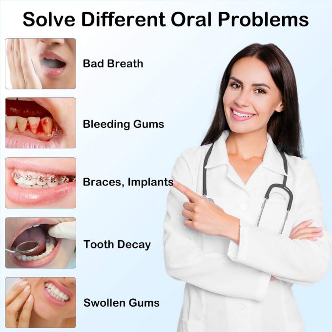 Líquido de limpeza sem corda dos dentes de Flosser da água, Irrigator oral dental portátil 5 modos, IPX7 impermeável